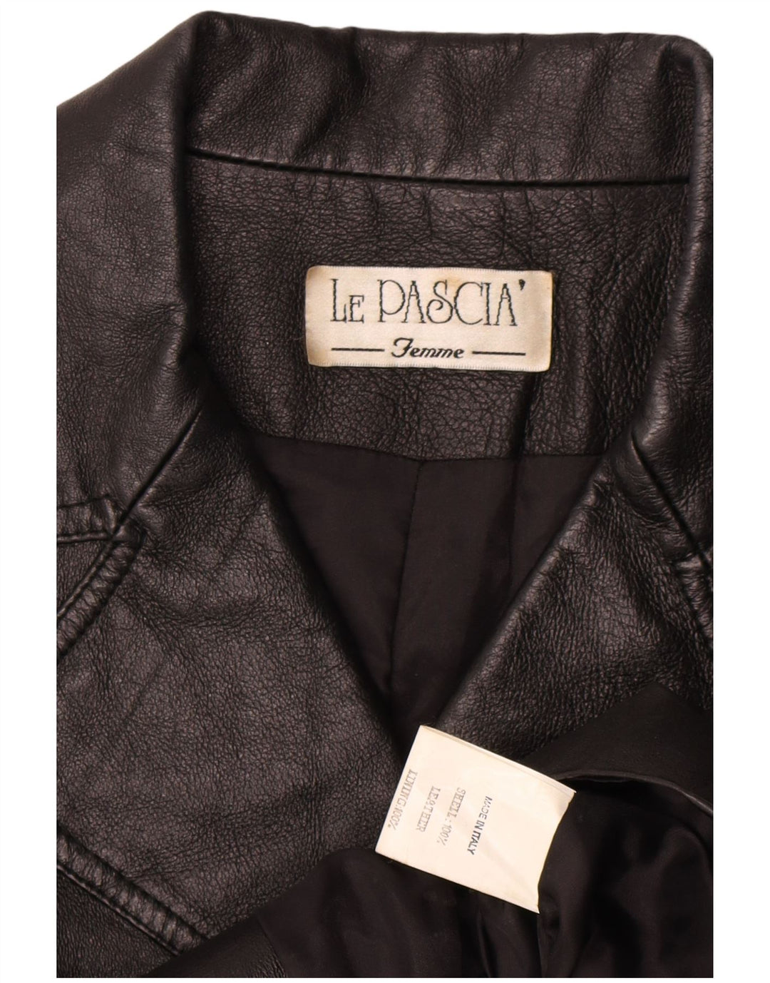 Vintage Womens Double Breasted Leather Jacket UK 8 Small Black Classic