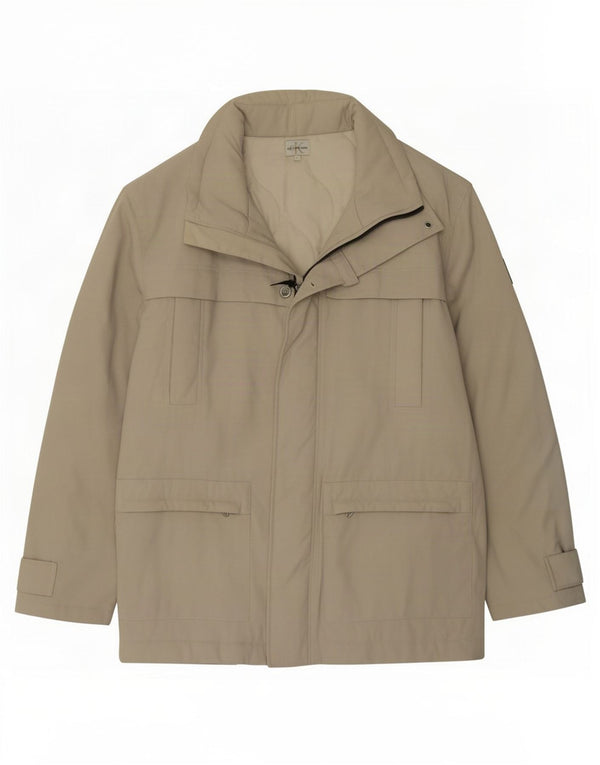 Calvin Klein Jeans Mens Padded Coat UK 40 Large Beige Nylon