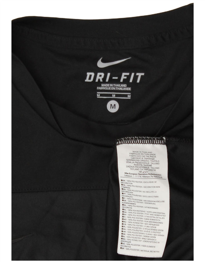 Nike Mens Dri Fit T-Shirt Top Medium Black Polyester