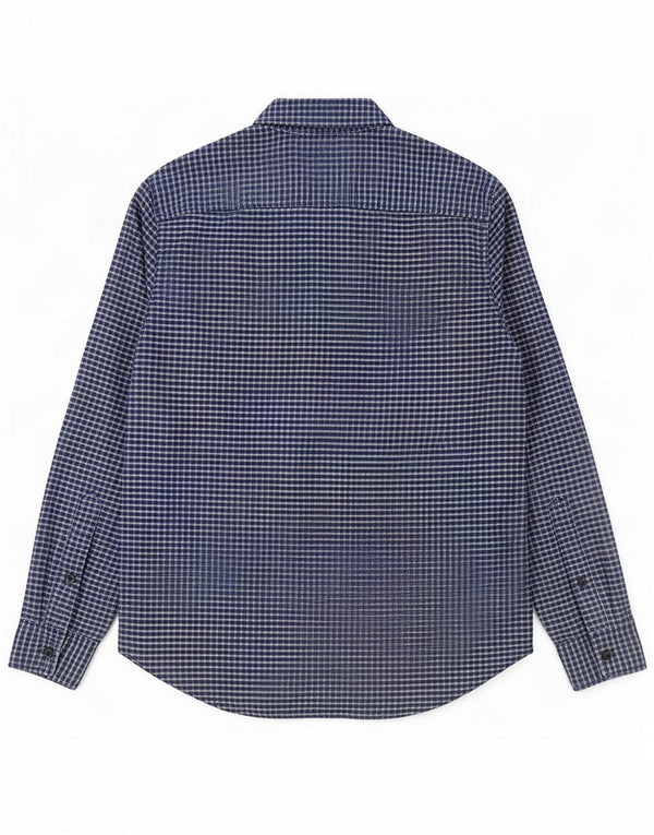 Hollister Mens Shirt Small Navy Blue Gingham Cotton