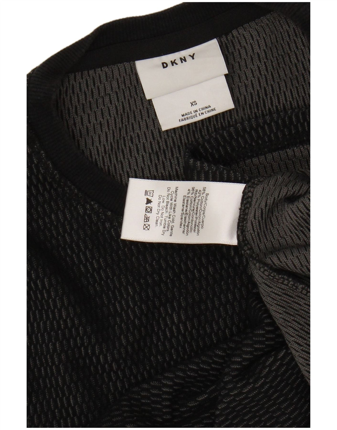 DKNY Mens Top Long Sleeve XS Black Cotton