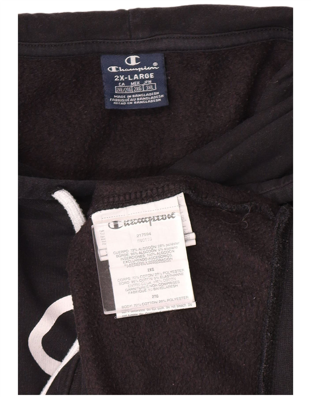 CHAMPION Mens New York Graphic Hoodie Jumper 2XL Black Cotton