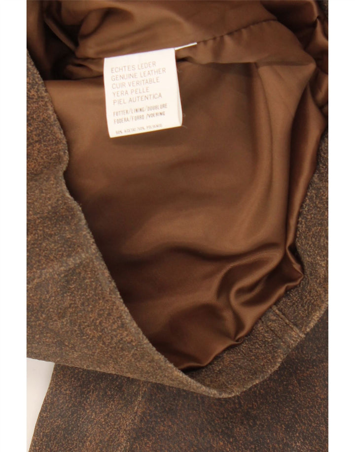 Vintage Womens 5 Button Suede Blazer Jacket IT 42 Medium Brown