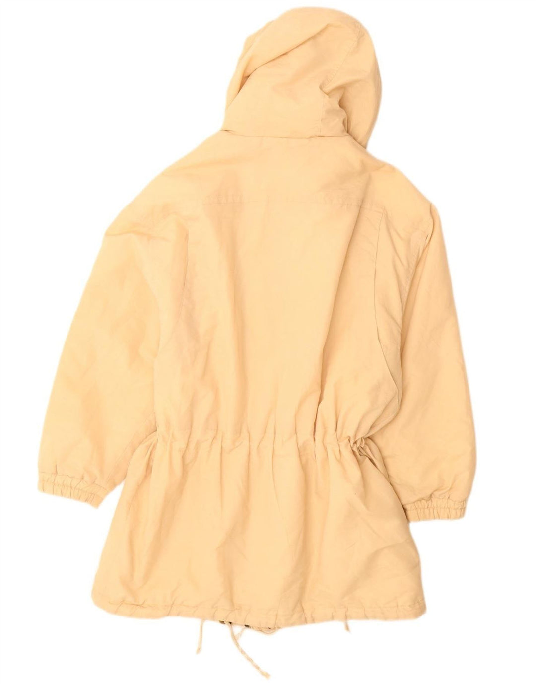 VINTAGE Womens Hooded Padded Coat EU 38 Medium Beige Polyester