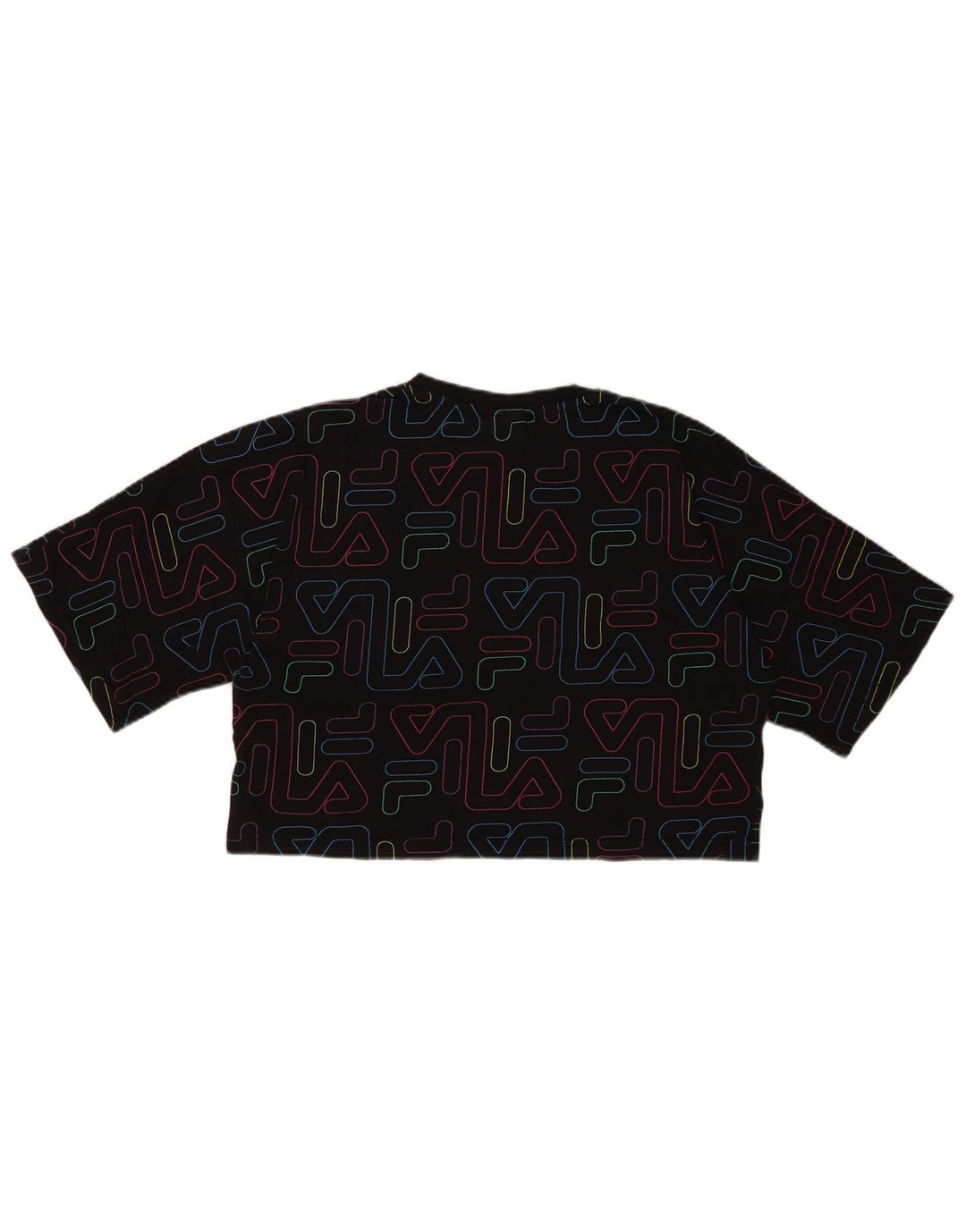 FILA Girls Crop Graphic T-Shirt Top 15-16 Years Black Cotton