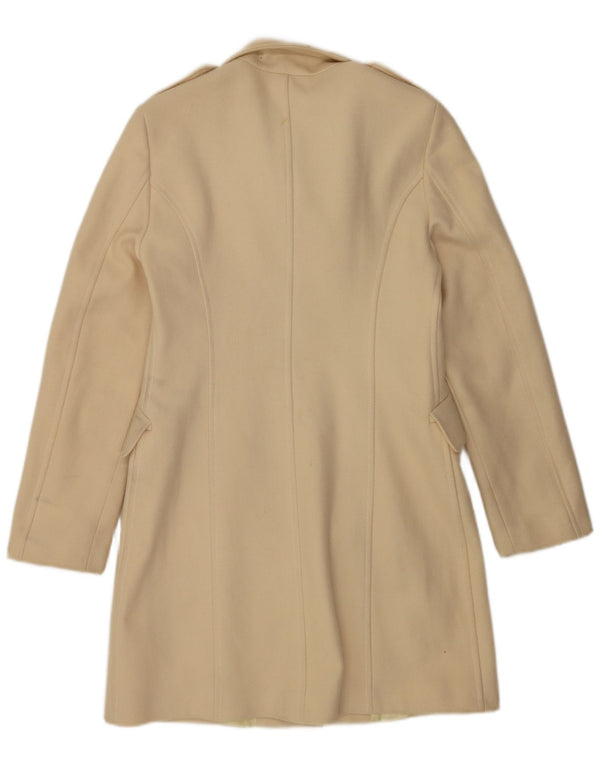 Benetton Womens Overcoat IT 44 Medium Off White Wool
