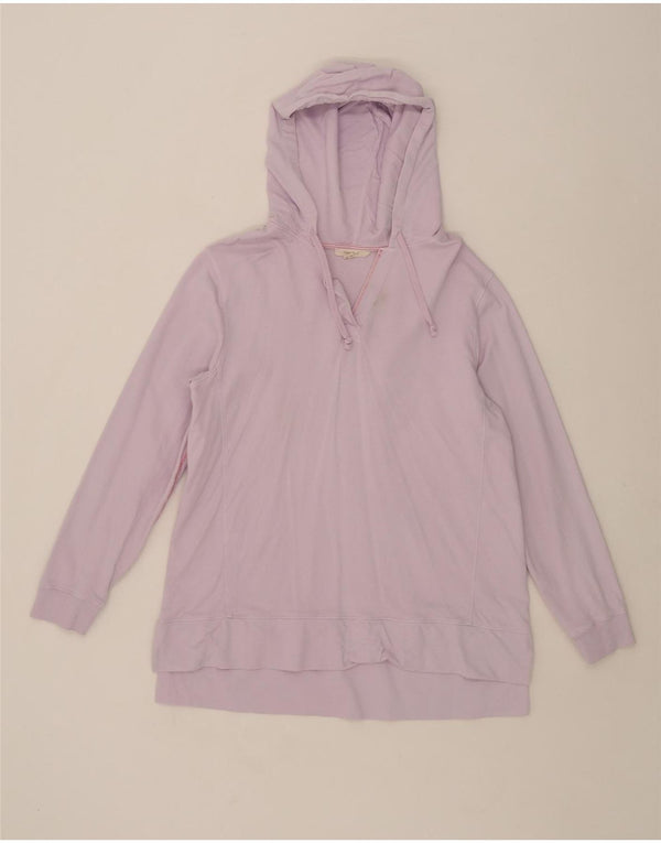 White Stuff Womens Hooded Top Long Sleeve UK 12 Medium  Purple Cotton