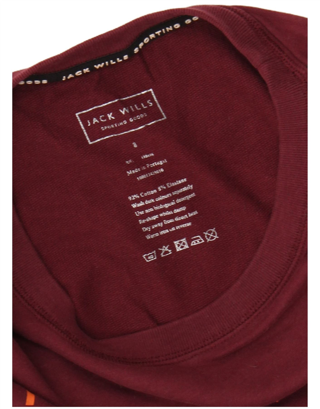 JACK WILLS Womens Oversized Crop Sweatshirt Jumper UK 8 Small Maroon