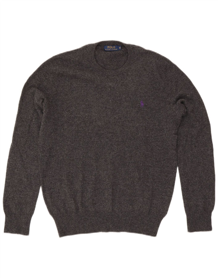 Polo Ralph Lauren Mens Crew Neck Jumper Sweater Medium Grey Wool