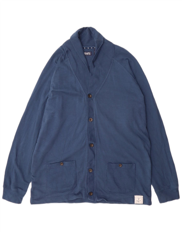 Chaps Mens Tracksuit Top Jacket Large Navy Blue Cotton