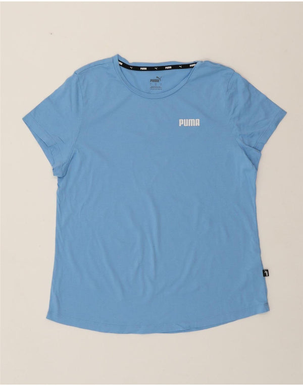 PUMA Womens T-Shirt Top UK 16 Large Blue Cotton