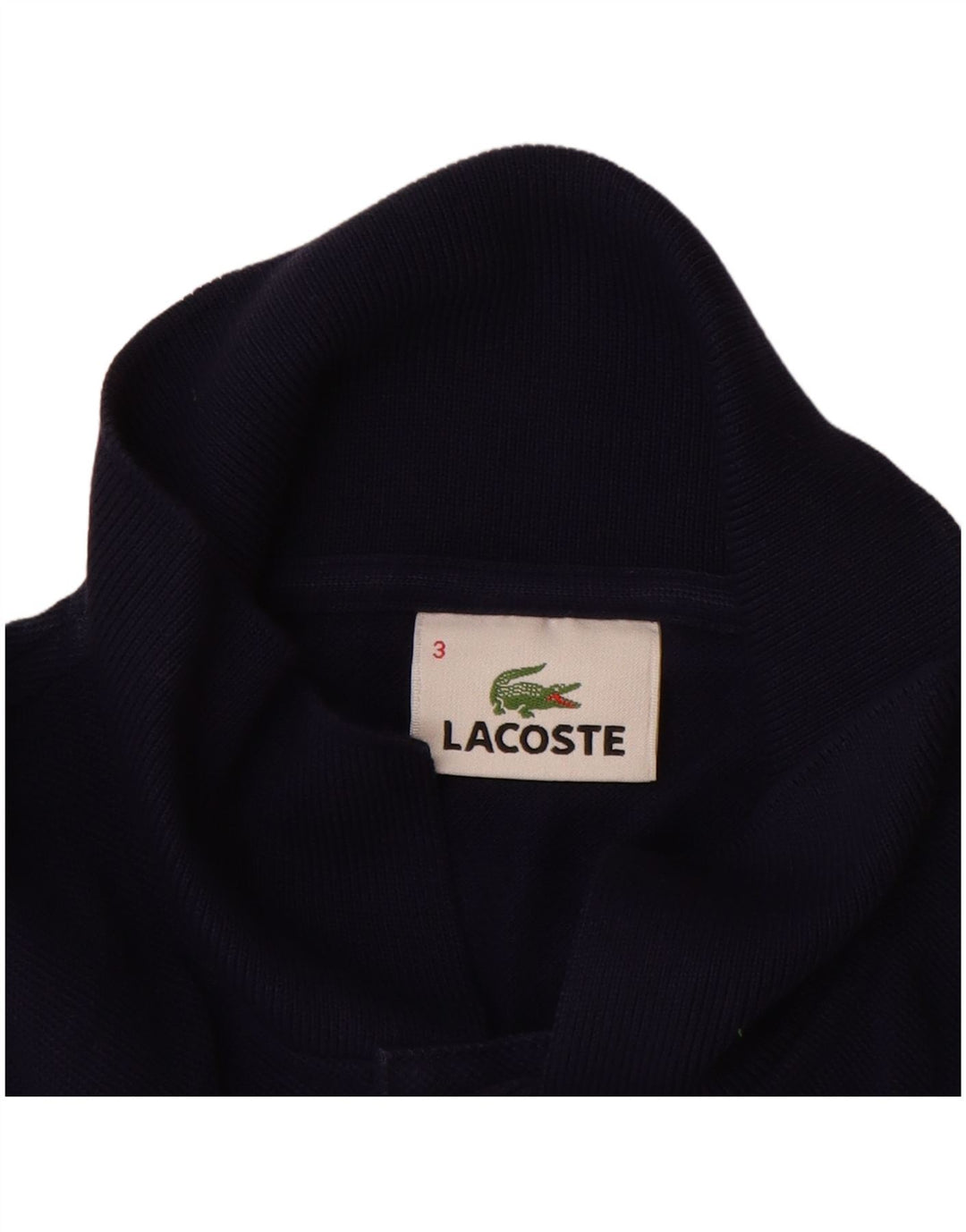 LACOSTE Mens Polo Shirt Size 3 Small Navy Blue Cotton