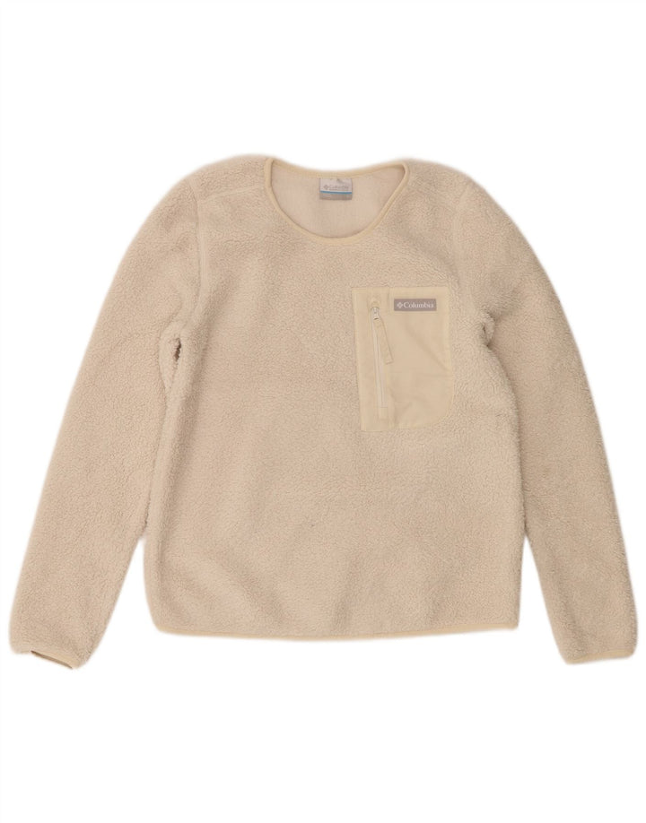 Columbia Womens Fleece Jumper UK 10 Small White Polyester