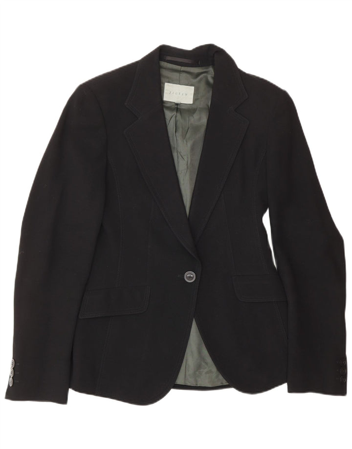 Jigsaw Womens 1 Button Blazer Jacket UK 8 Small Black Wool Classic