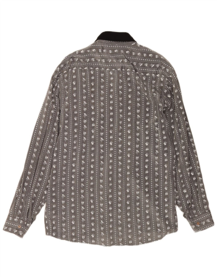 Mac Mens Shirt Large Grey Floral
