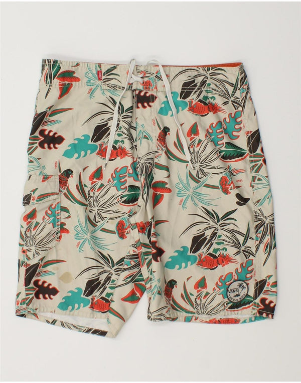 Vans Mens Swimming Shorts Medium White Floral Polyester