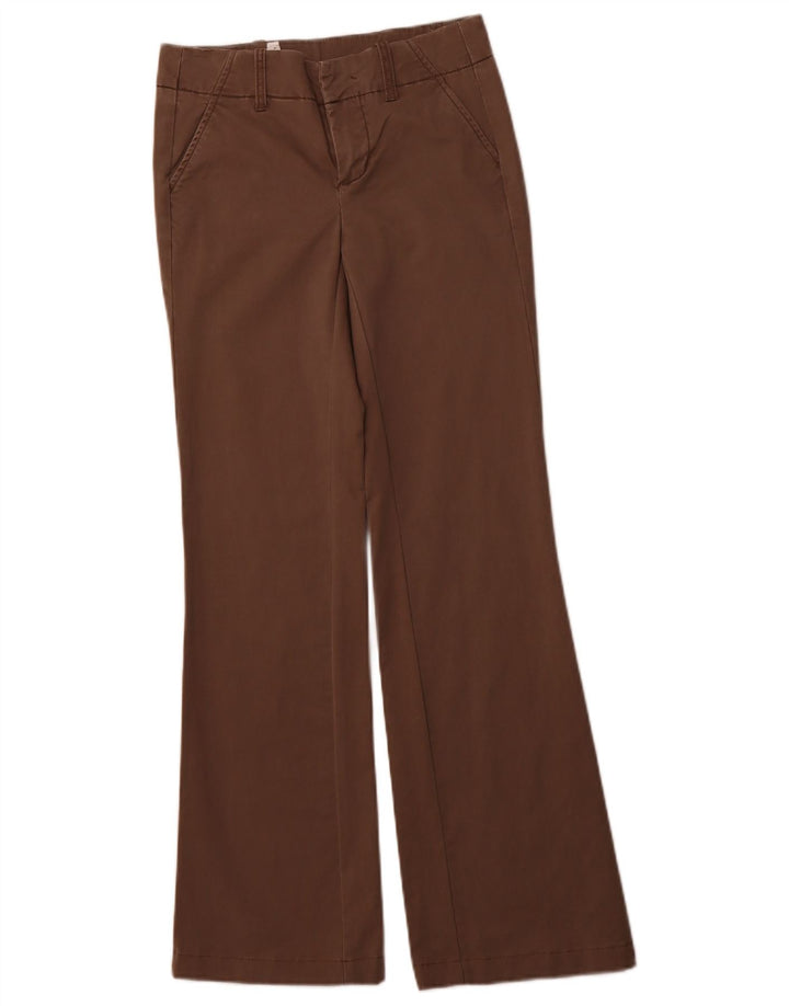 BENETTON Womens Bootcut Chino Trousers IT 38 XS W26 L30 Brown Cotton