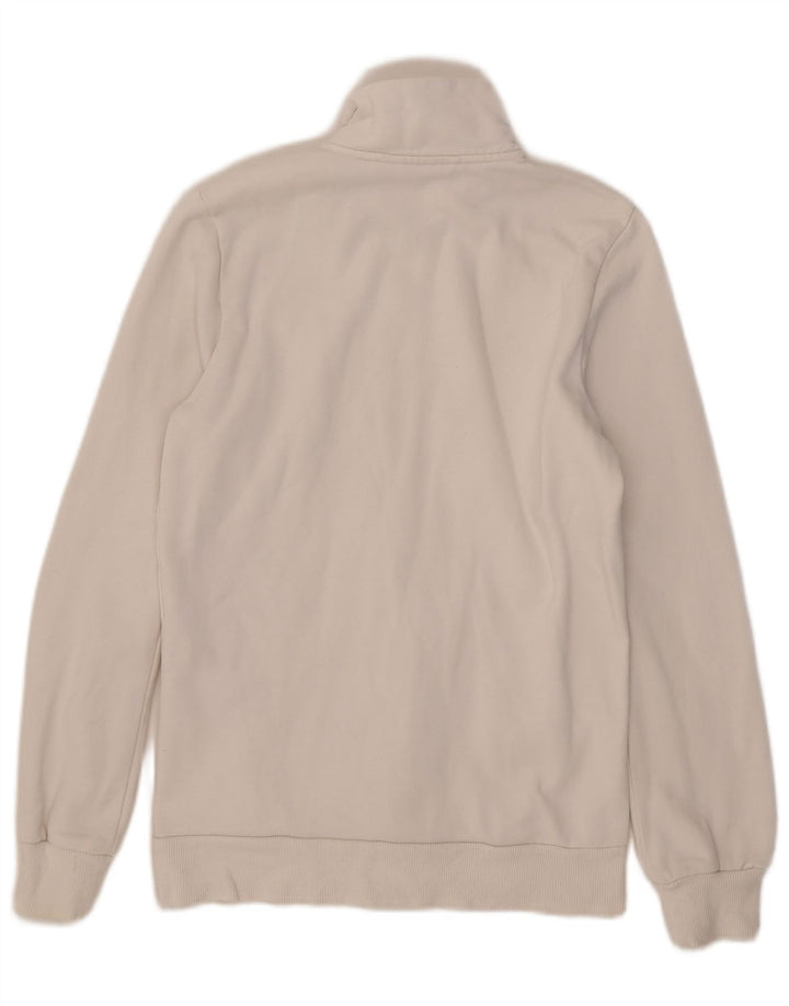Puma Womens Graphic Tracksuit Top Jacket UK 12 Medium White Cotton
