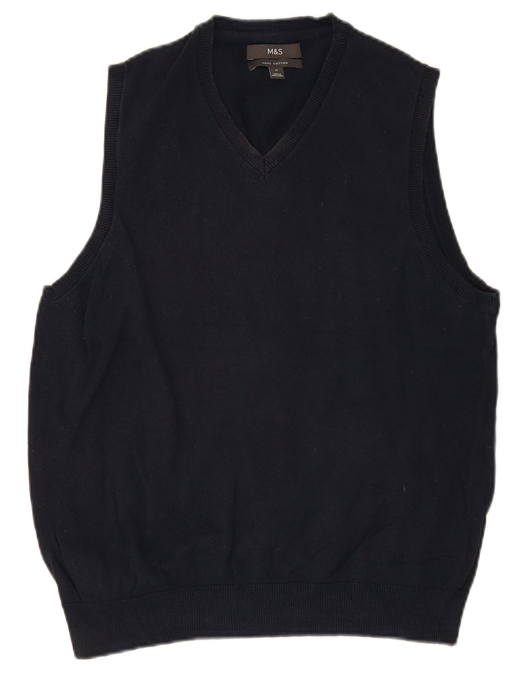 Marks & Spencer Mens Vest Tank Top Medium Navy Blue Cotton
