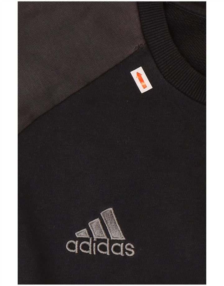 ADIDAS Mens Sweatshirt Jumper XL Black Colourblock Cotton