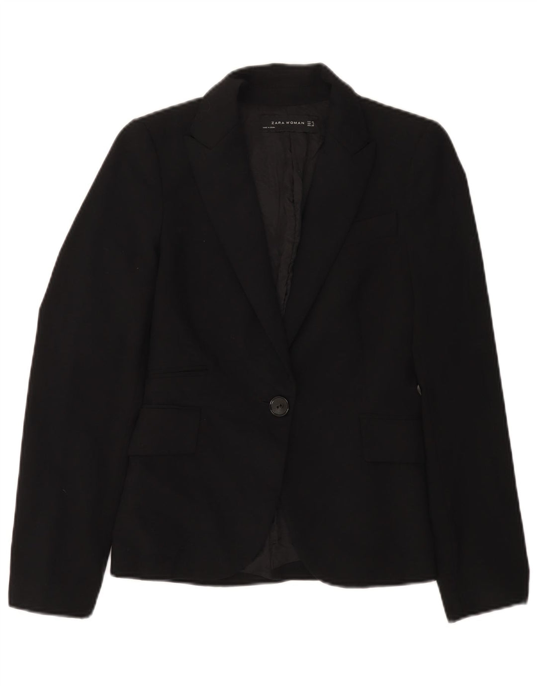 Zara Womens 1 Button Blazer Jacket EU 34 2XS Black