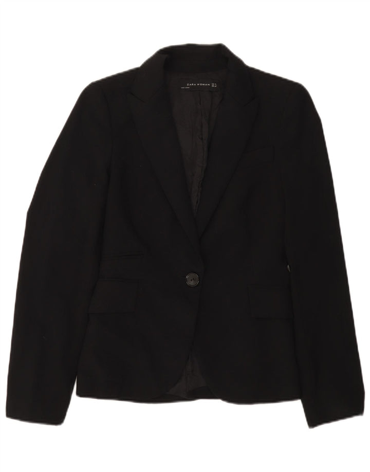 Zara Womens 1 Button Blazer Jacket EU 34 2XS Black