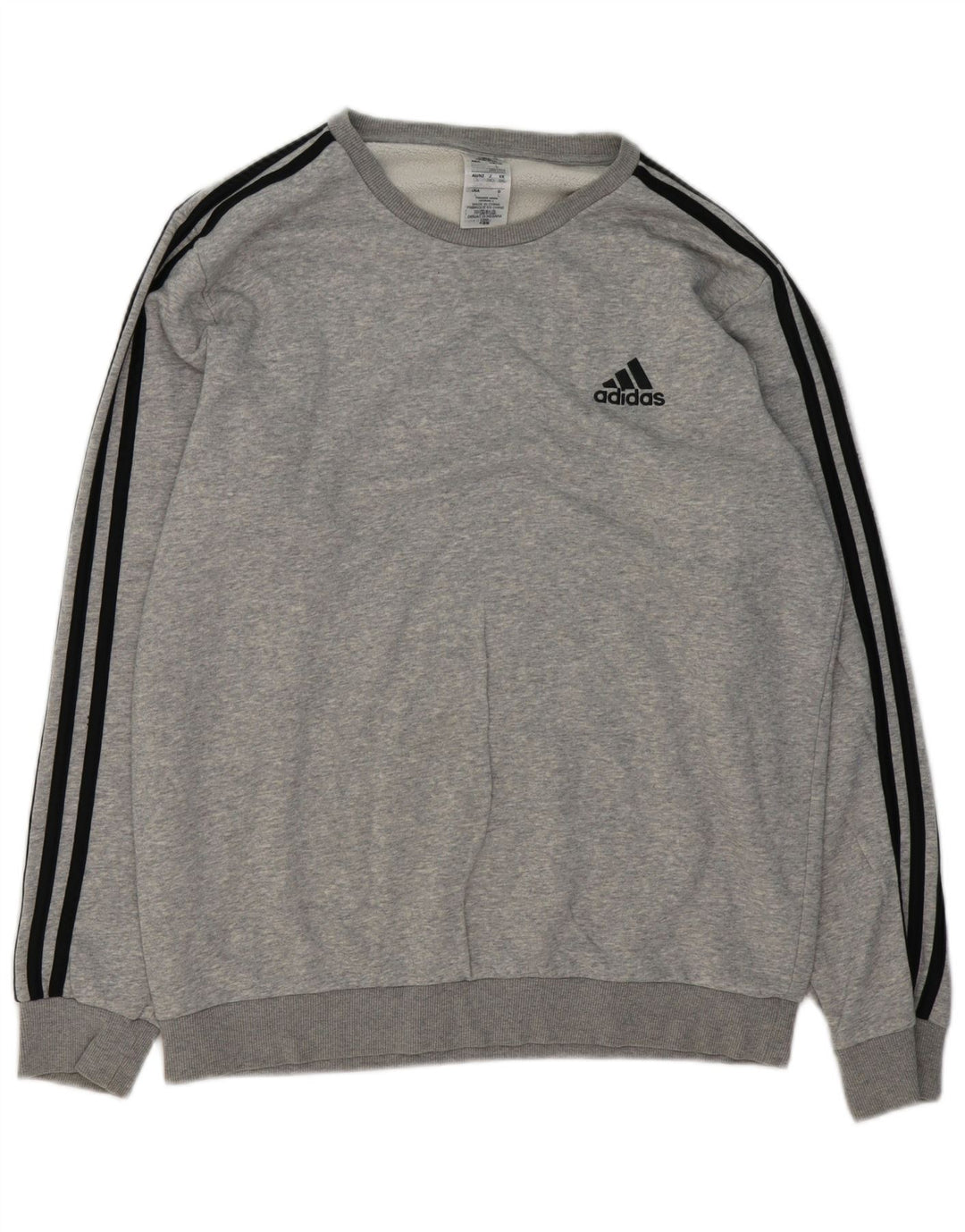 Adidas Mens Sweatshirt Jumper Large Grey Flecked Cotton