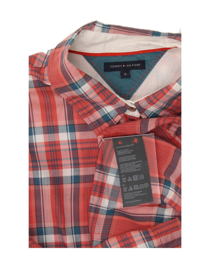 TOMMY HILFIGER Womens Shirt US 12 Large Red Check Cotton Vintage Tommy Hilfiger and Second-Hand Tommy Hilfiger from Messina Hembry 