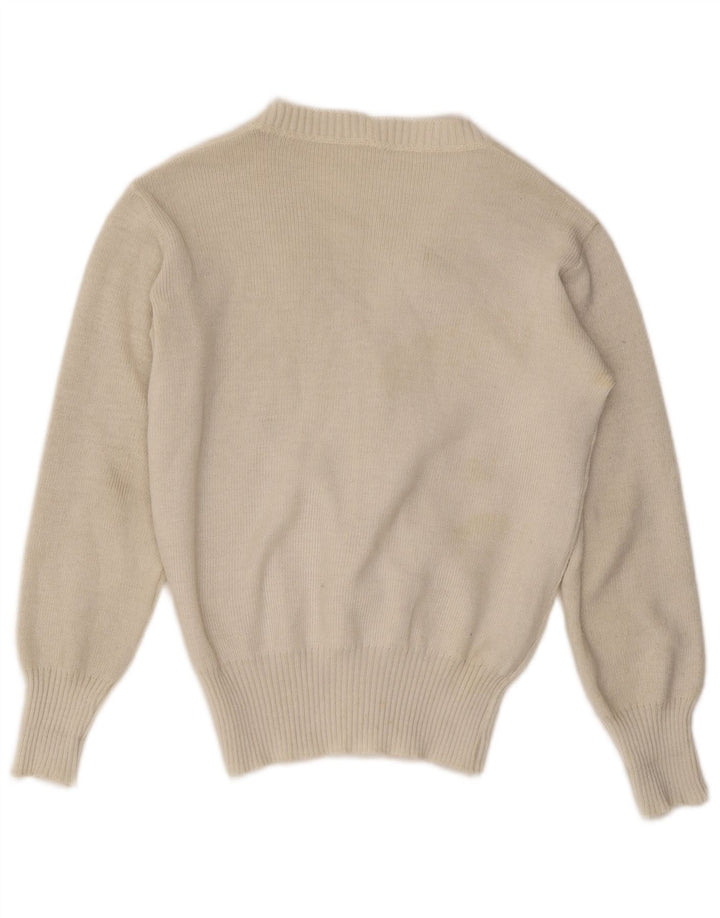 Vintage Womens Cardigan Sweater UK 12 Medium Off White