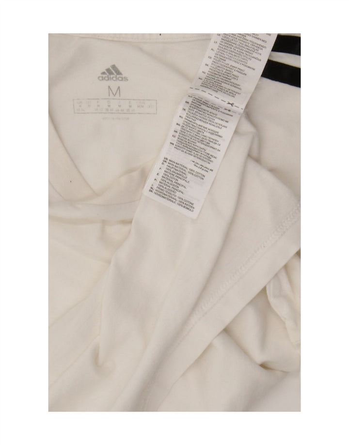 Adidas Womens Graphic T-Shirt Top UK 14 Medium White Cotton
