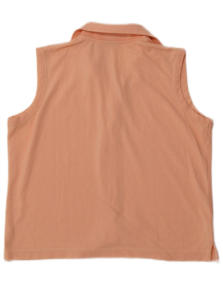 LOTTO Womens Crop Sleeveless Shirt Blouse UK 14 Large Orange