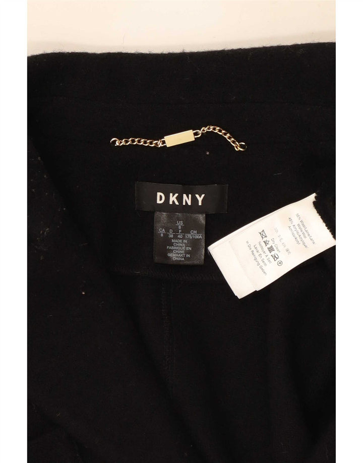 Dkny Womens Overcoat US 8 Medium Black Wool