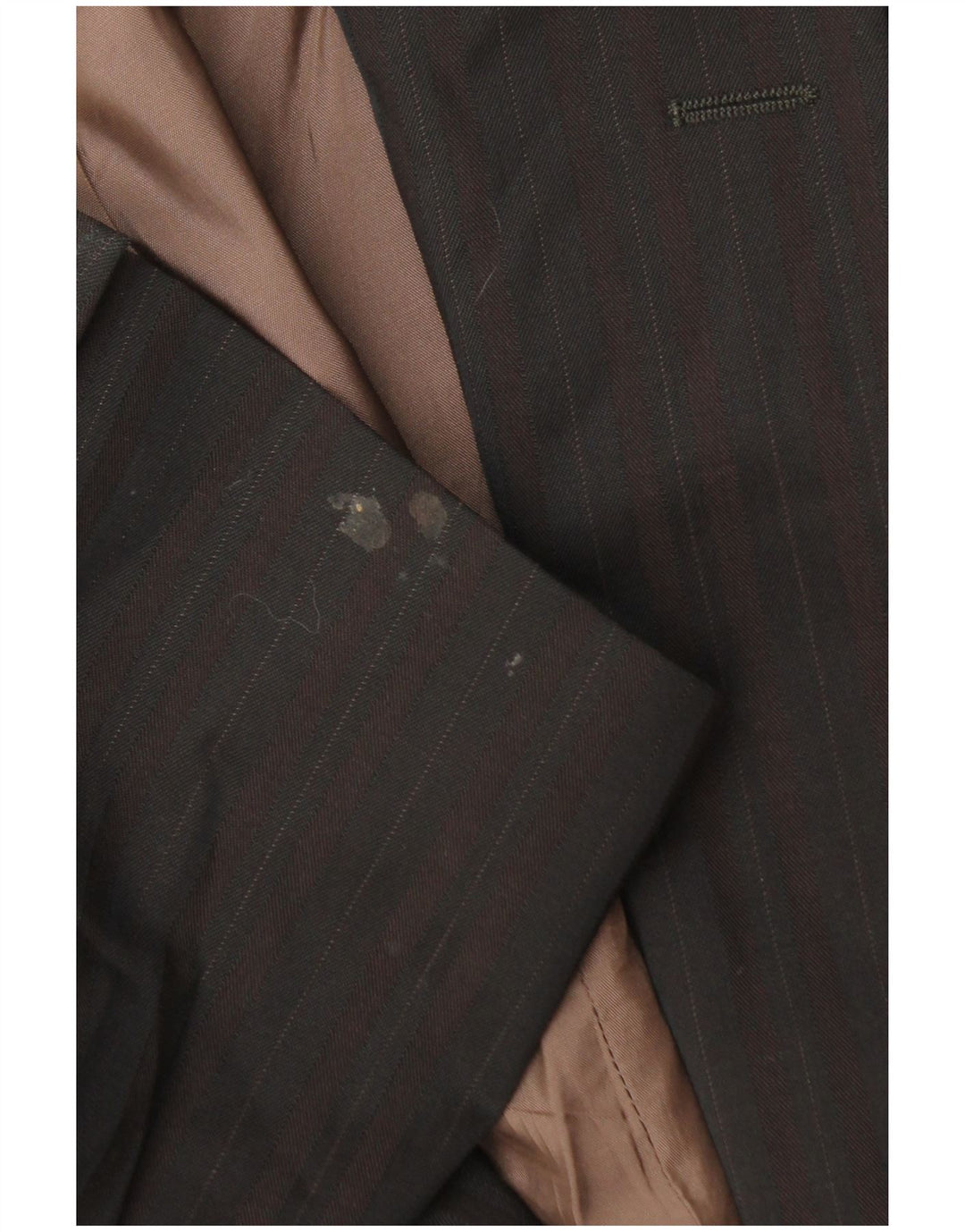 HUGO BOSS Mens 2 Button Blazer Jacket EU 58 4XL Brown Pinstripe Wool