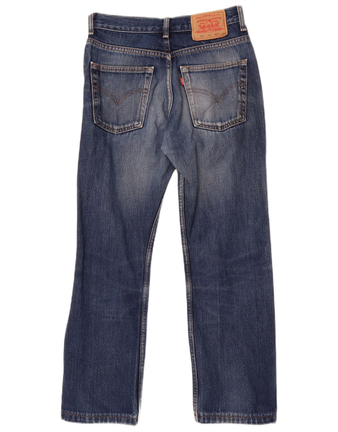 Levi's Mens 581 Distressed Straight Jeans W29 L27 Blue Cotton