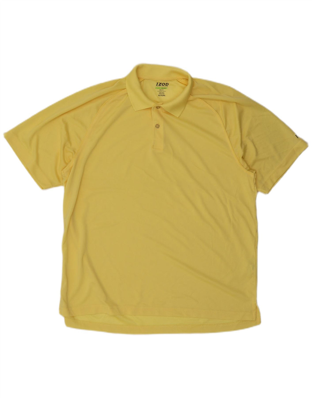 IZOD Mens Golf Polo Shirt XL Yellow Polyester