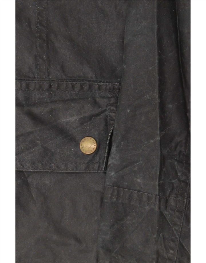 Barbour Womens Waxed Cotton Jacket UK 10 Small Black