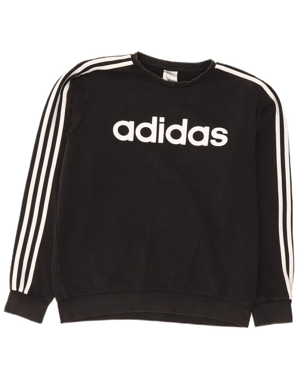Adidas Mens Graphic Sweatshirt Jumper Large Black Cotton