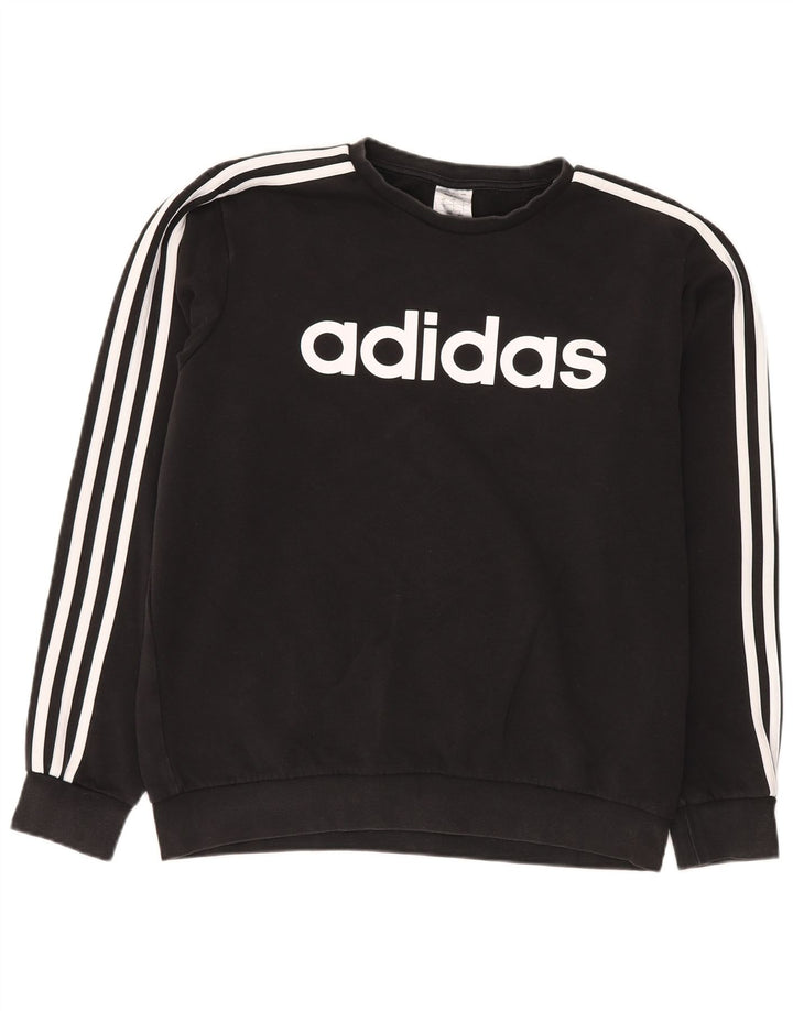 Adidas Mens Graphic Sweatshirt Jumper Large Black Cotton