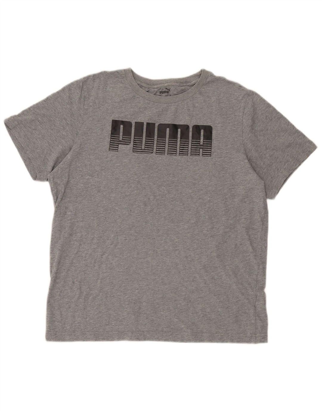 Puma Mens Graphic T-Shirt Top Medium Grey Flecked Cotton