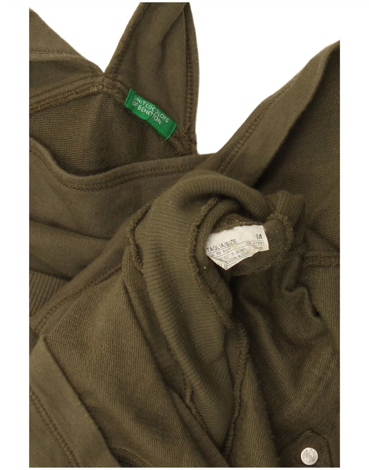 BENETTON Womens Dungaree Dress UK 14 Medium Khaki