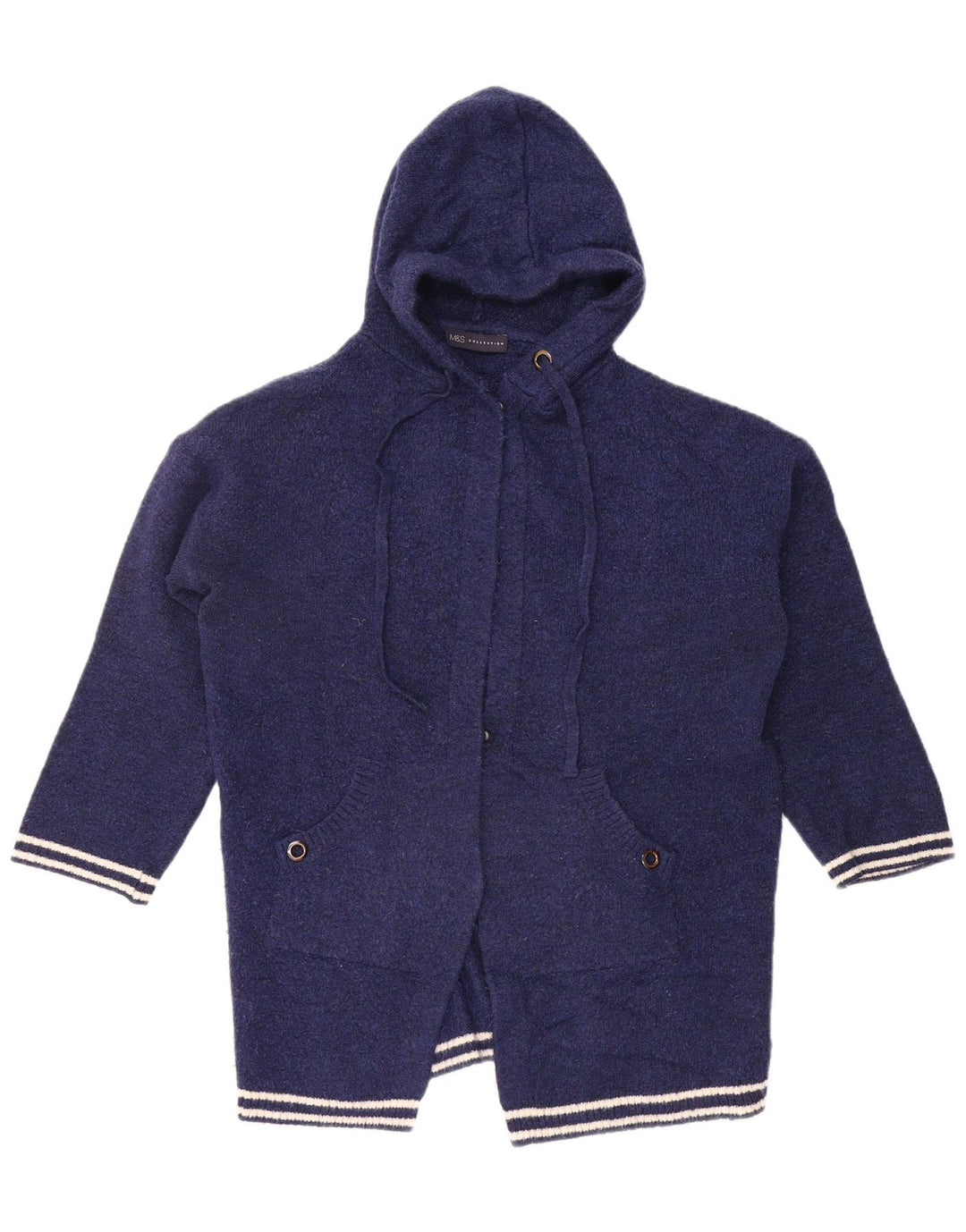 MARKS & SPENCER Womens Oversized Cardigan Sweater UK 14 Medium Navy Blue