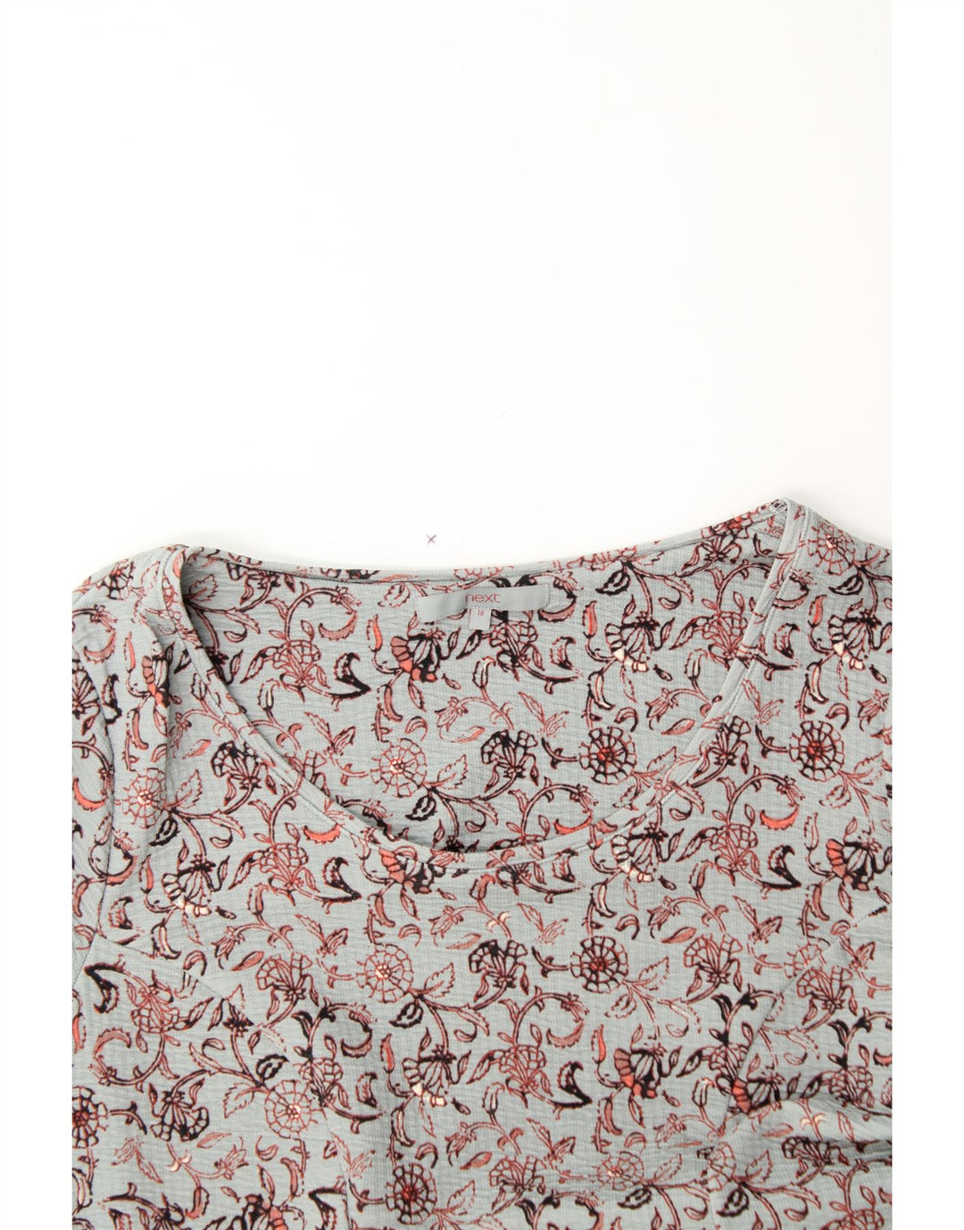 NEXT Womens A-Line Dress UK 18 XL Grey Floral Polyester Vintage Next and Second-Hand Next from Messina Hembry 