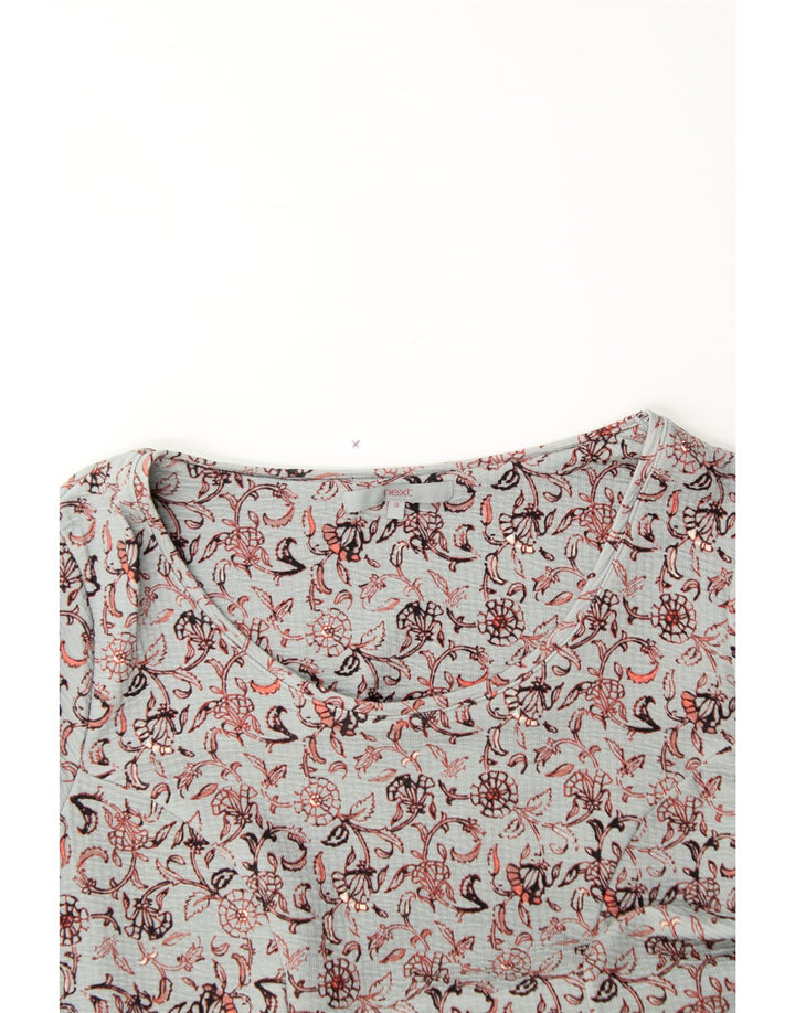 NEXT Womens A-Line Dress UK 18 XL Grey Floral Polyester Vintage Next and Second-Hand Next from Messina Hembry 