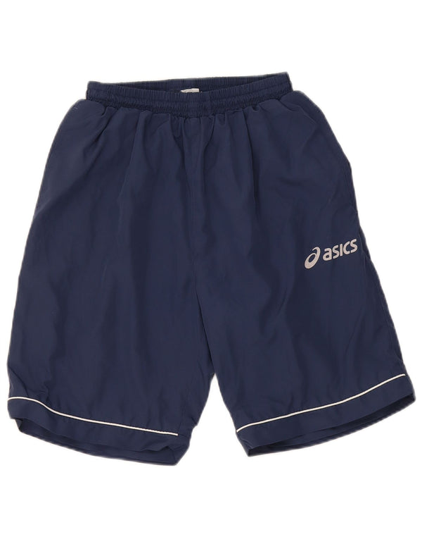 Asics Mens Sport Shorts Small Navy Blue Polyester