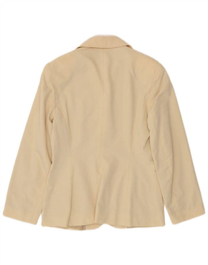 Pinko Womens 4 Button Blazer Jacket UK 10 Small  Beige Viscose