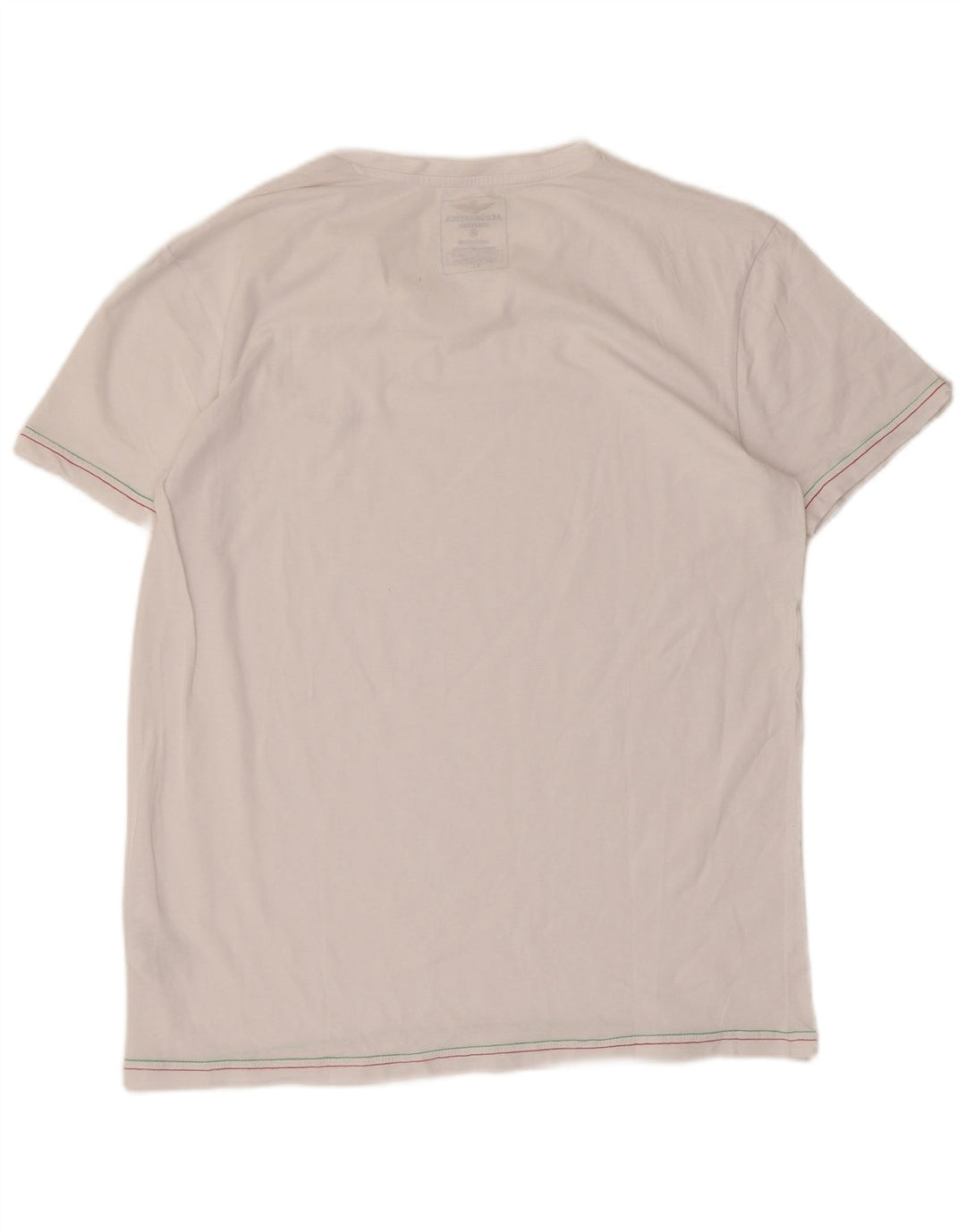 AERONAUTICA MILITARE Womens T-Shirt Top UK 18 XL White Cotton