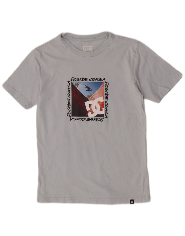 DC Boys Graphic T-Shirt Top 13-14 Years Large Grey Cotton