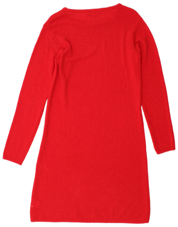 Max Mara Womens Long Sleeve Jumper Dress UK 12 Medium Red