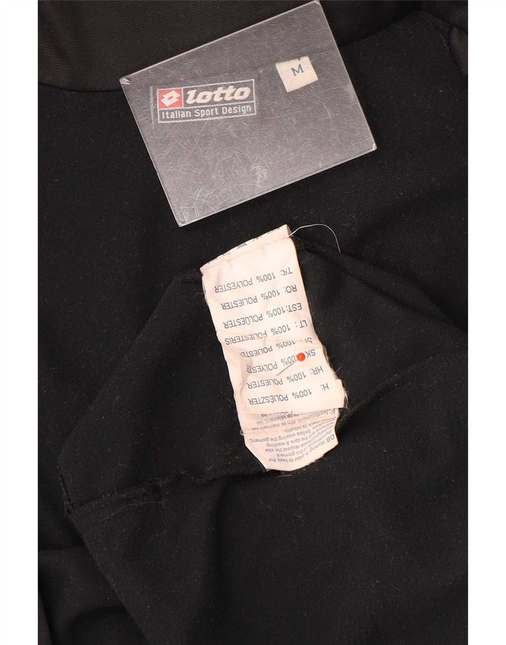 Lotto Womens Crop Tracksuit Top Jacket UK 14 Medium Black Polyester