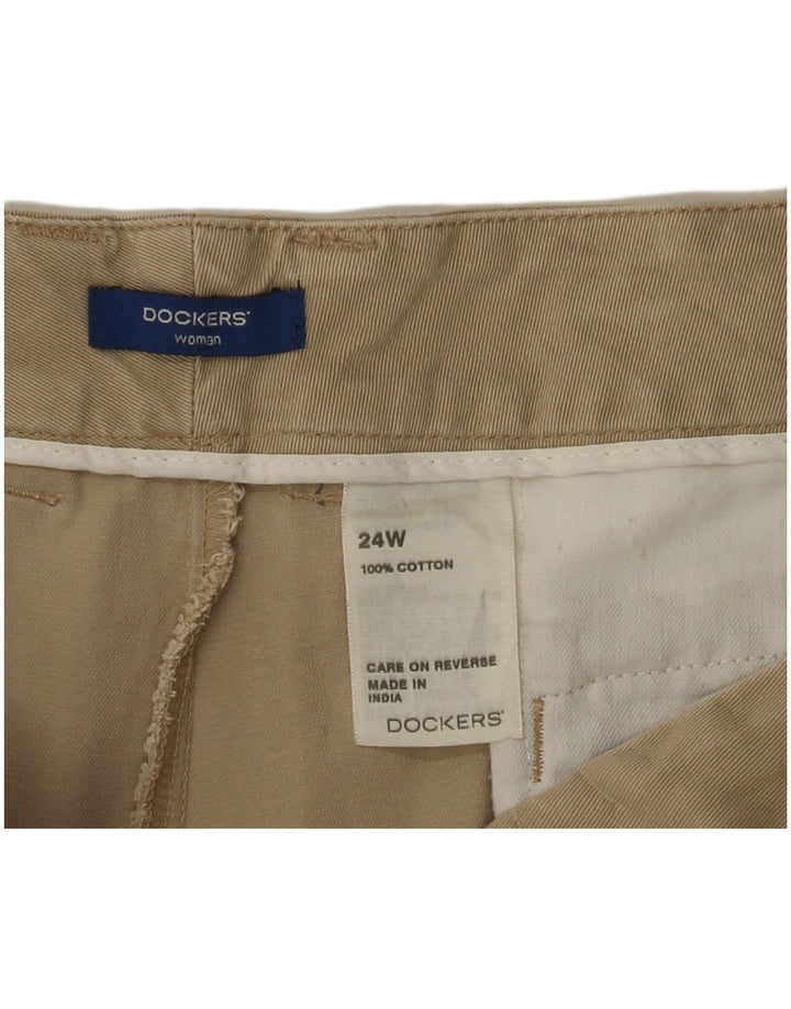 DOCKERS Womens Cargo Shorts US 24 4XL W48  Beige Cotton